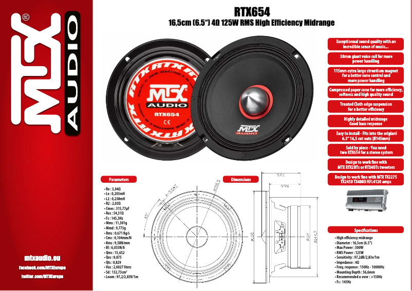 Page n°1 - Manuel utilisateur MTX Audio RTX654