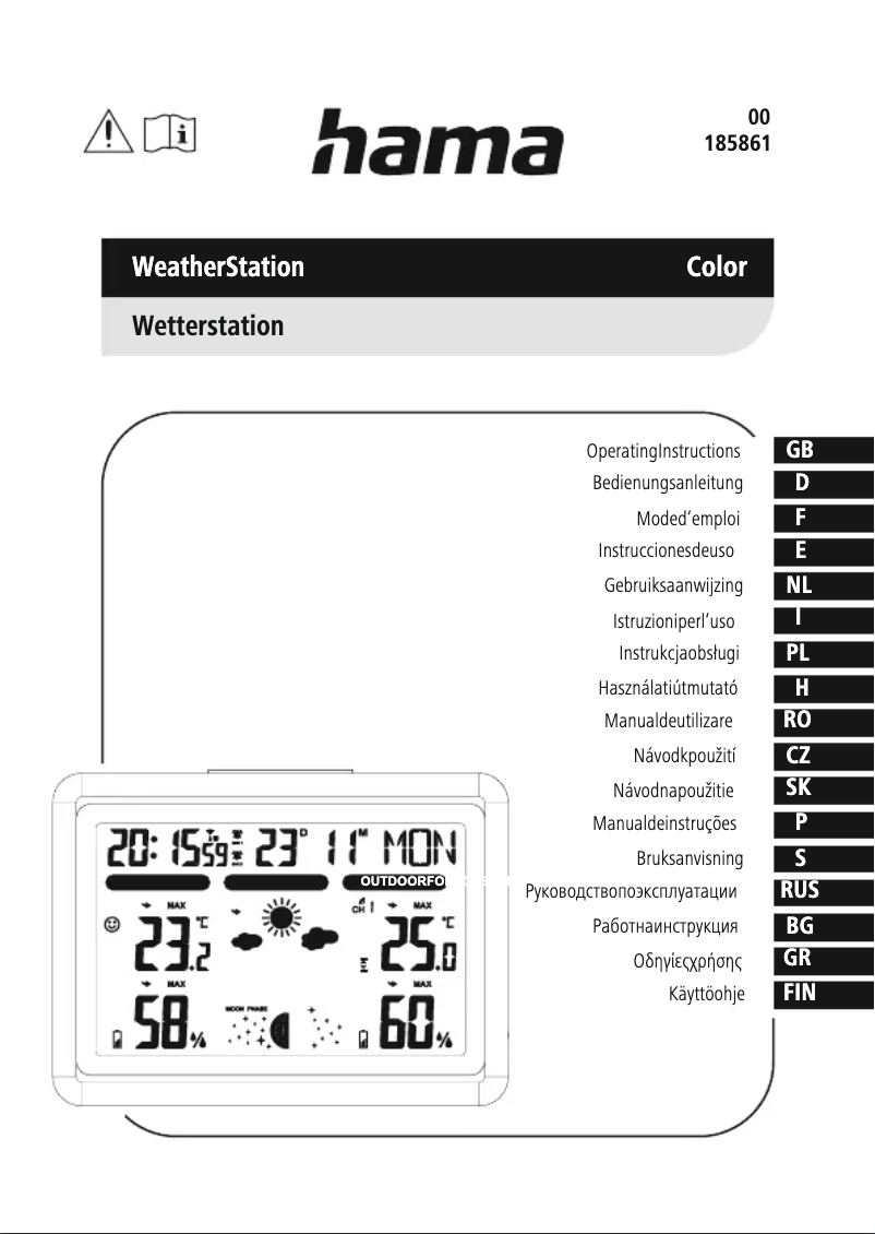 Page 1 de la notice Manuel utilisateur Hama 185861
