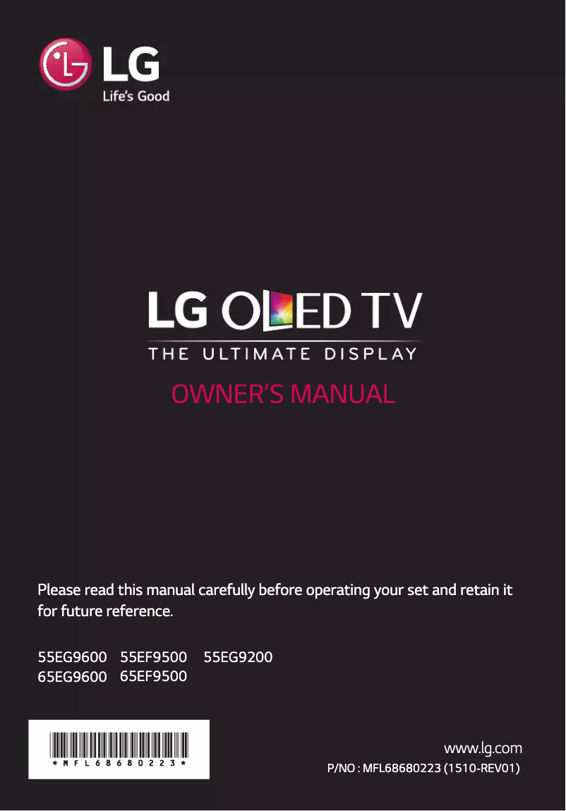 Página 1 del manual Manual de usuario LG 65EG9600