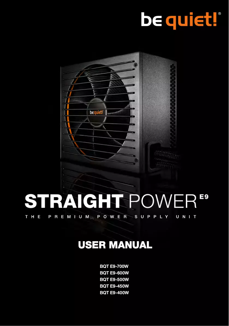 Page 1 de la notice Manuel utilisateur Be Quiet! Straight Power E9 500W