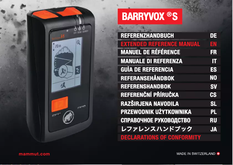 Page 1 de la notice Manuel utilisateur Mammut Barryvox S