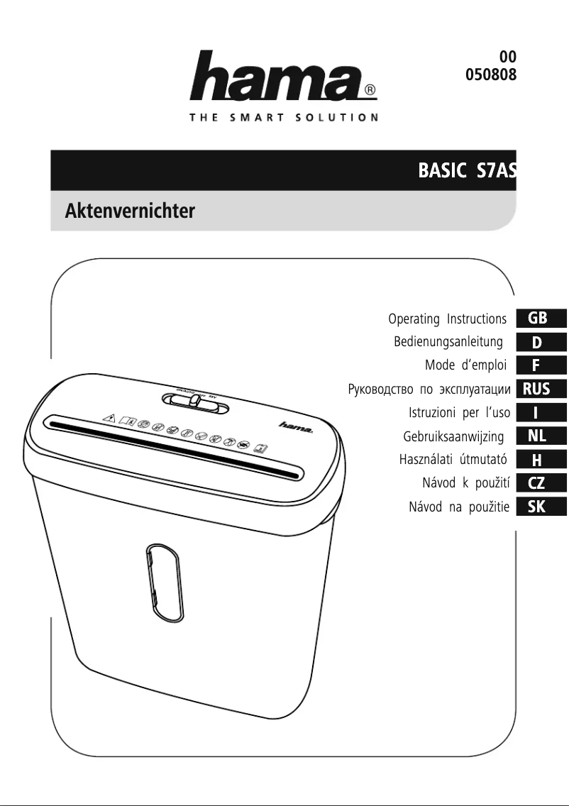 Page n°1 - Manuel utilisateur Hama Basic S7A