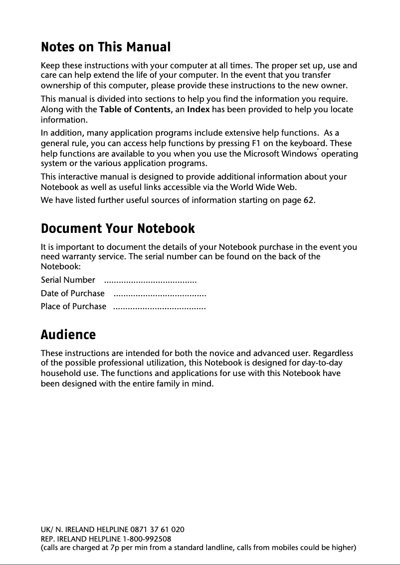 Page 1 de la notice Manuel utilisateur Medion AKOYA P6512 (MD 98380)