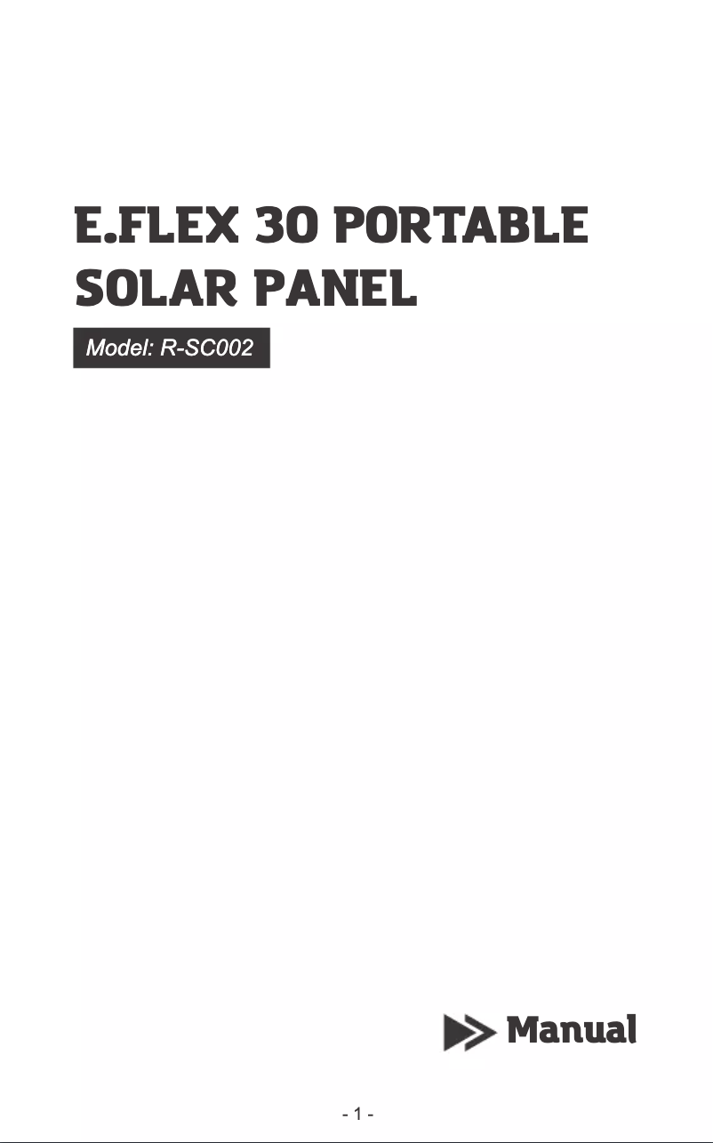 Page n°1 - Manuel utilisateur Renogy E.FLEX 30