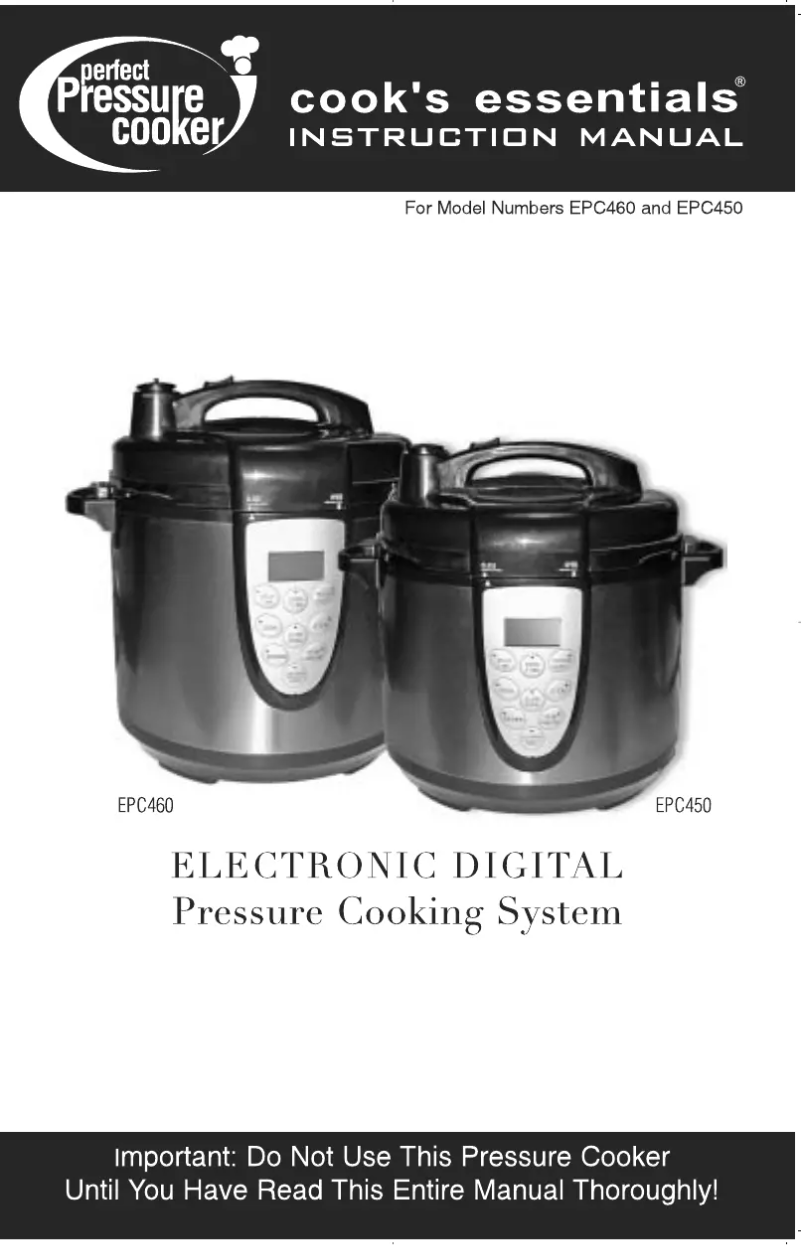 Page n°1 - Manuel utilisateur Cook's essentials EPC460