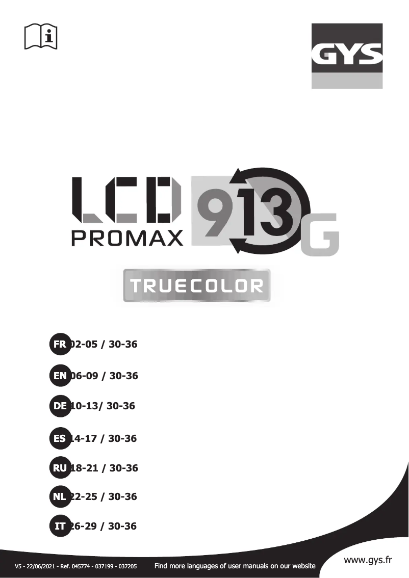 Image de la première page du manuel de l'appareil LCD Promax 9-13 G