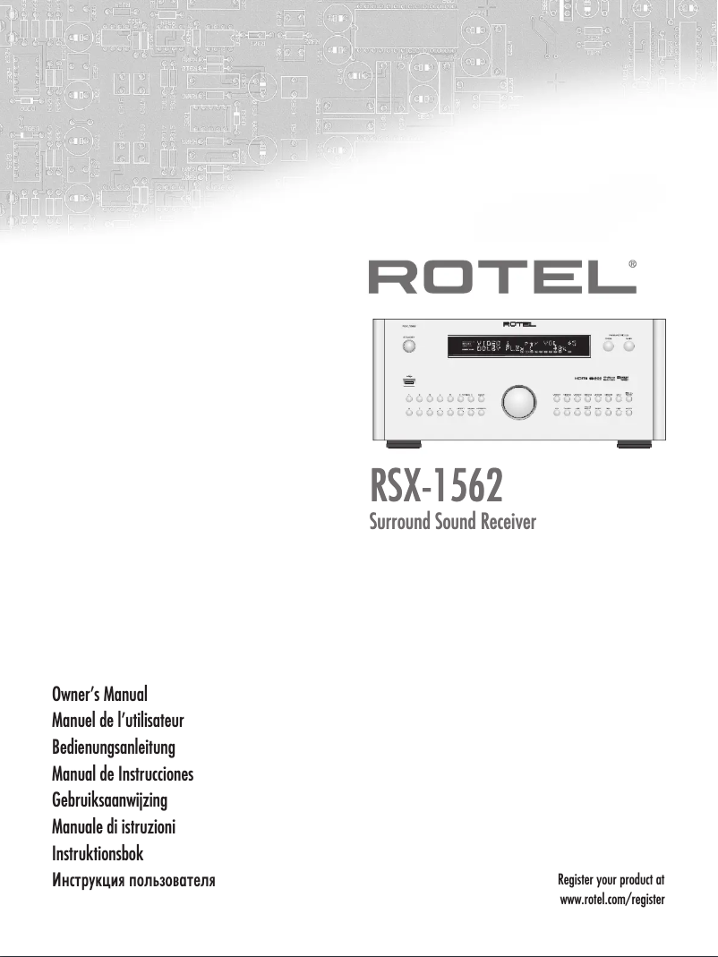 Page n°1 - Manuel utilisateur Rotel RSX-1562