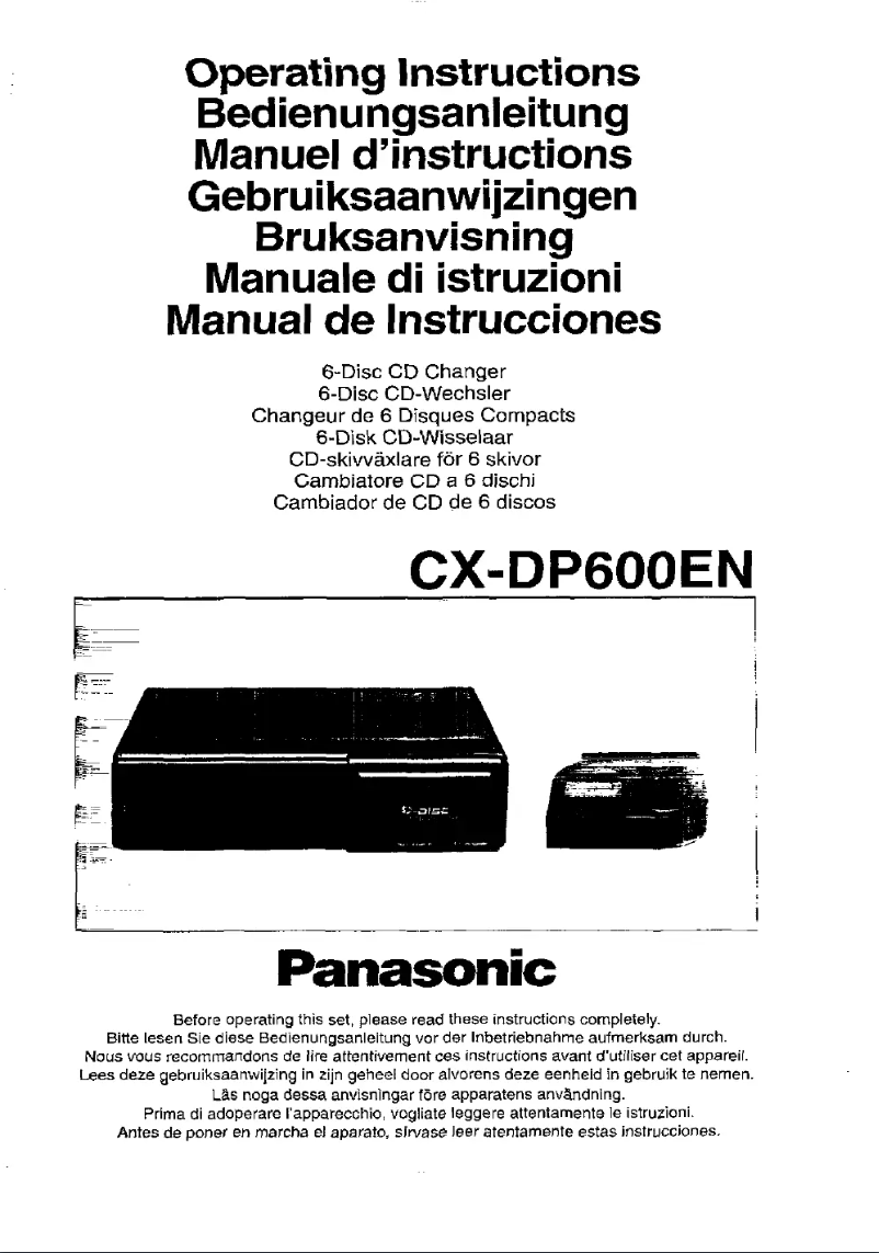Image de la première page du manuel de l'appareil CXDP600E