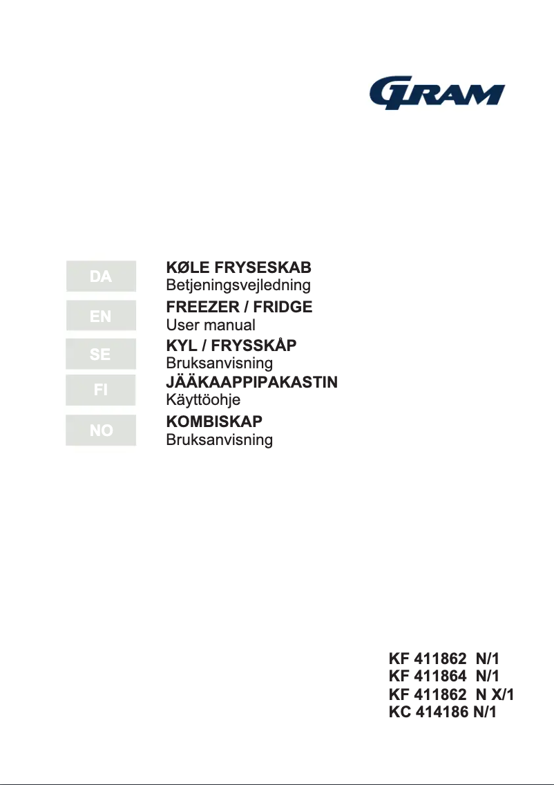 Page 1 de la notice Manuel utilisateur Gram KF 411862 N/1