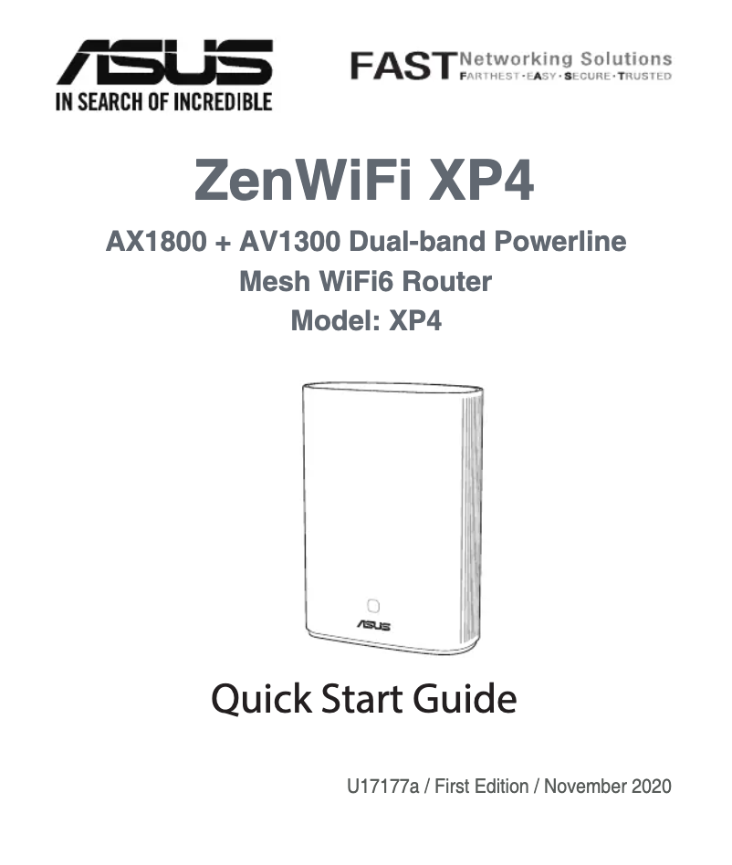 Image de la première page du manuel de l'appareil ZenWiFi AX Hybrid XP4