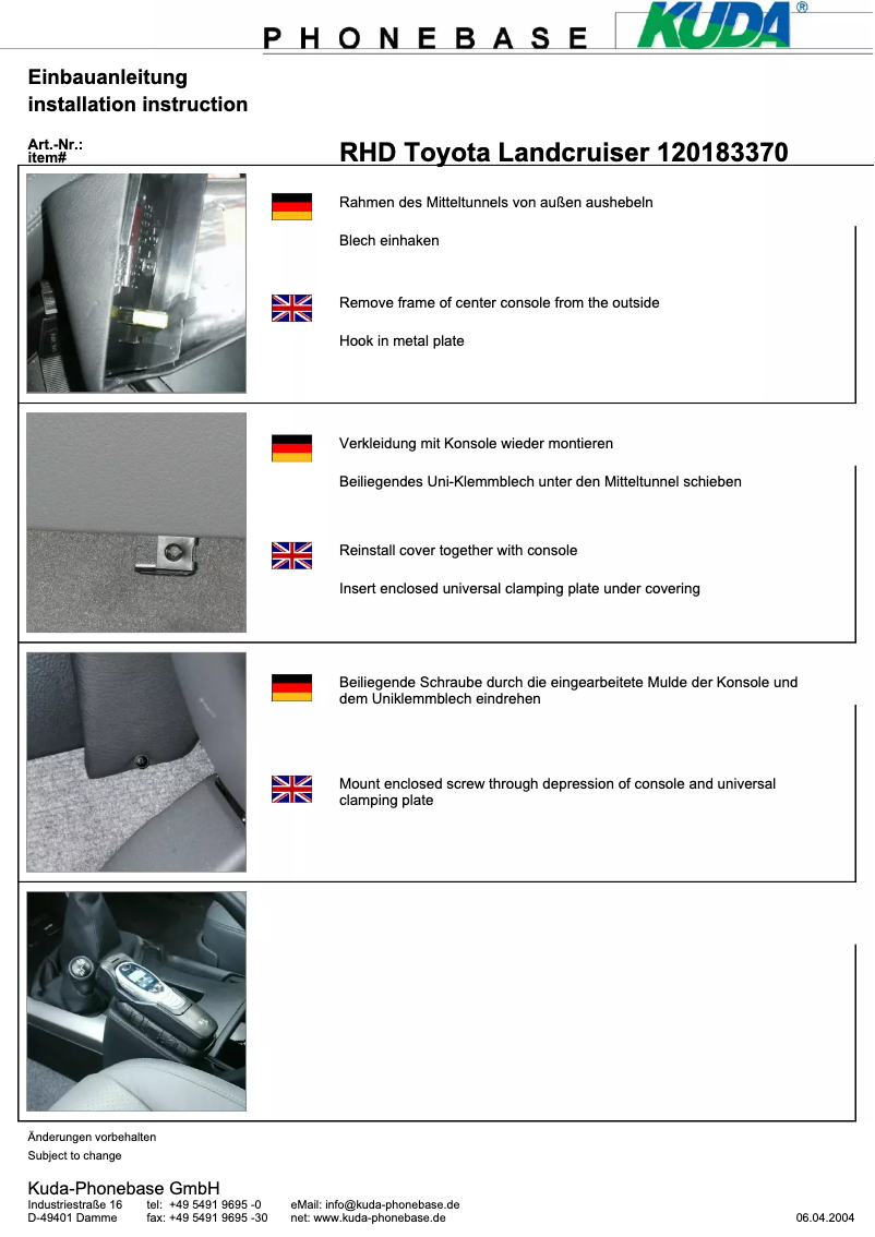 Page 1 de la notice Manuel utilisateur Kuda 183370