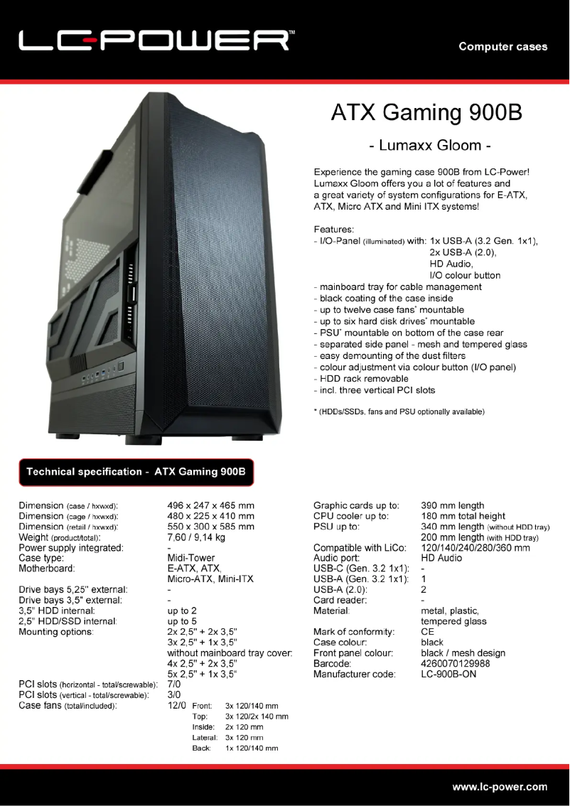 Image de la première page du manuel de l'appareil Gaming 900B