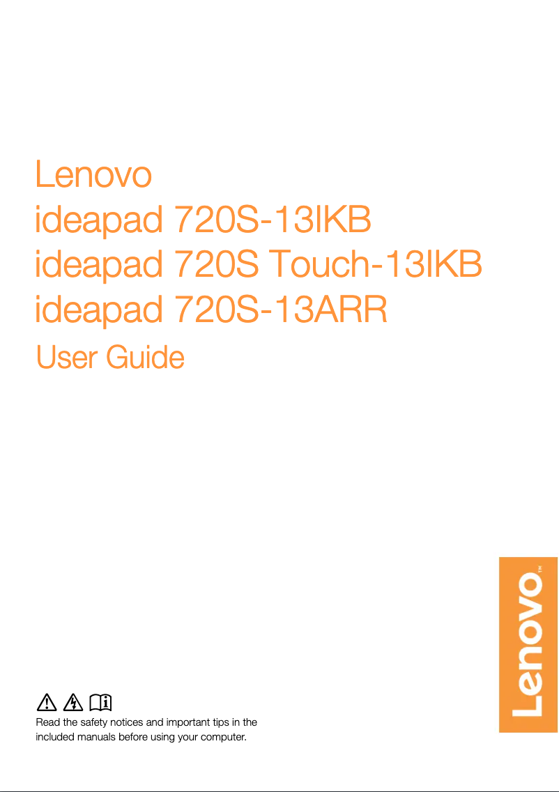 Page n°1 - Manuel utilisateur Lenovo IdeaPad 720S-13ARR