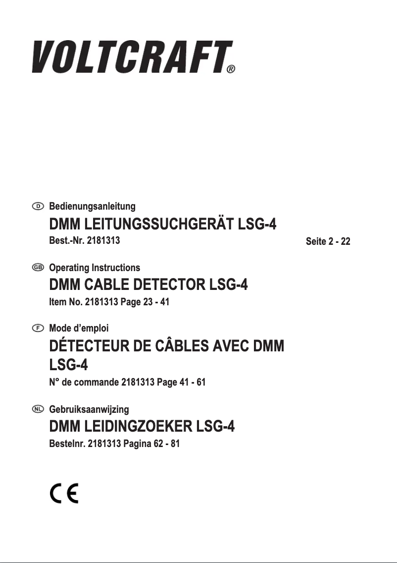 Page n°1 - Manuel utilisateur Voltcraft LSG-4