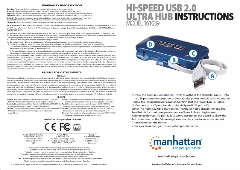 Image de la première page du manuel de l'appareil 161039