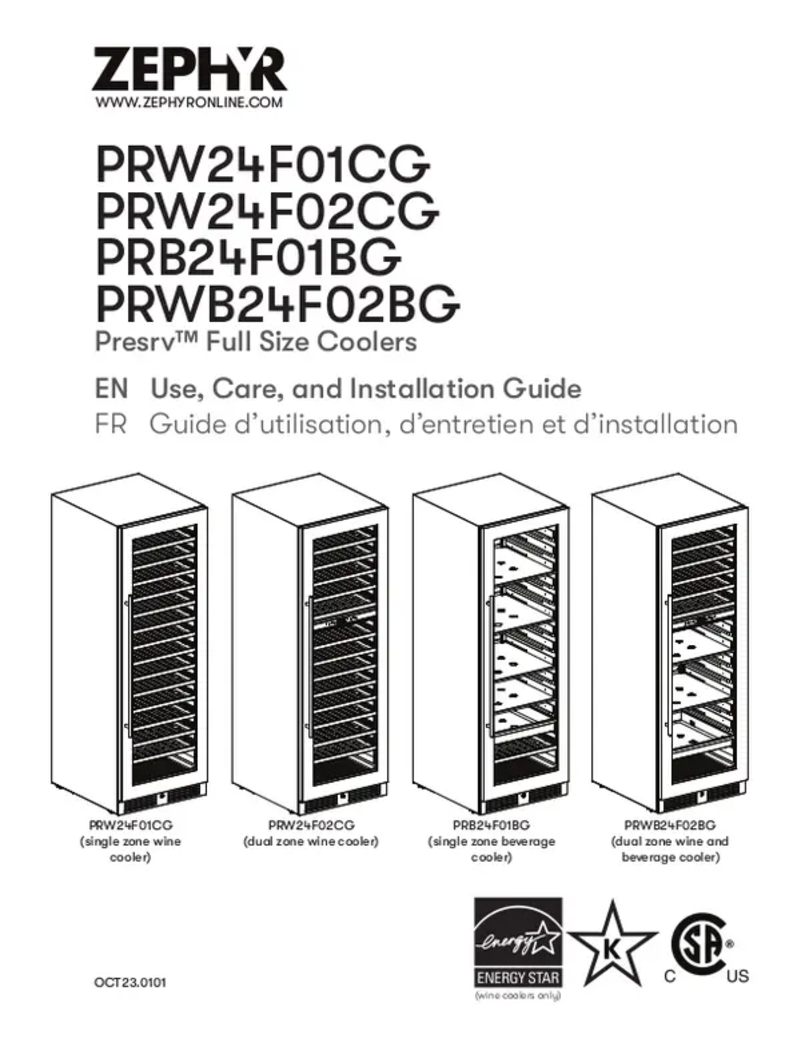 Page 1 de la notice Manuel utilisateur Zephyr Presrv PRW24F01CG