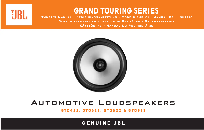 Page 1 de la notice Manuel utilisateur JBL Grand Touring GTO422