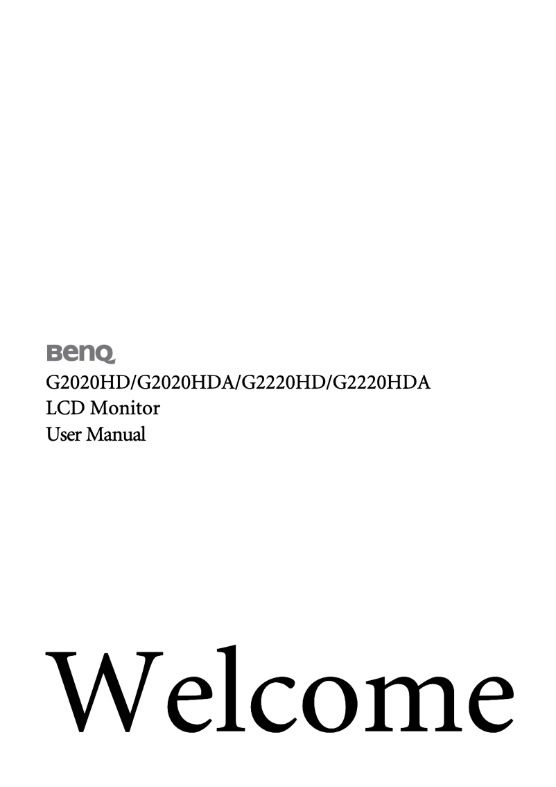 Page n°1 - Manuel utilisateur BenQ G2020HDA