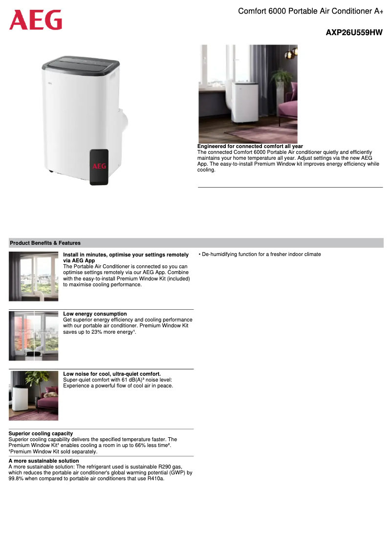 Image de la première page du manuel de l'appareil AXP26U559HW