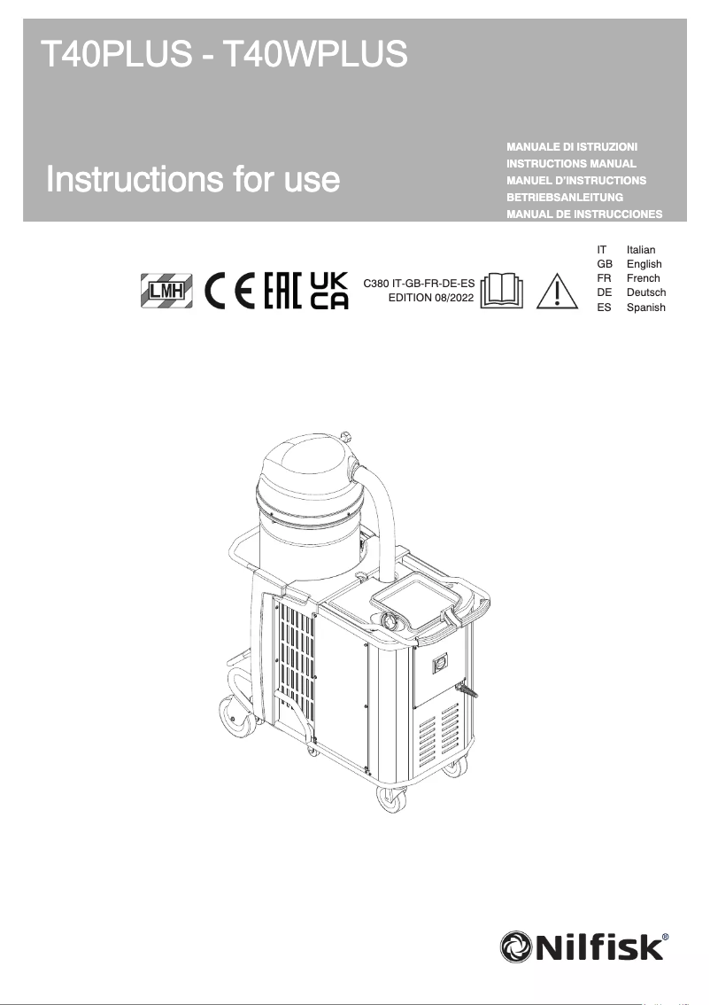 Page 1 de la notice Manuel utilisateur Nilfisk FB2170