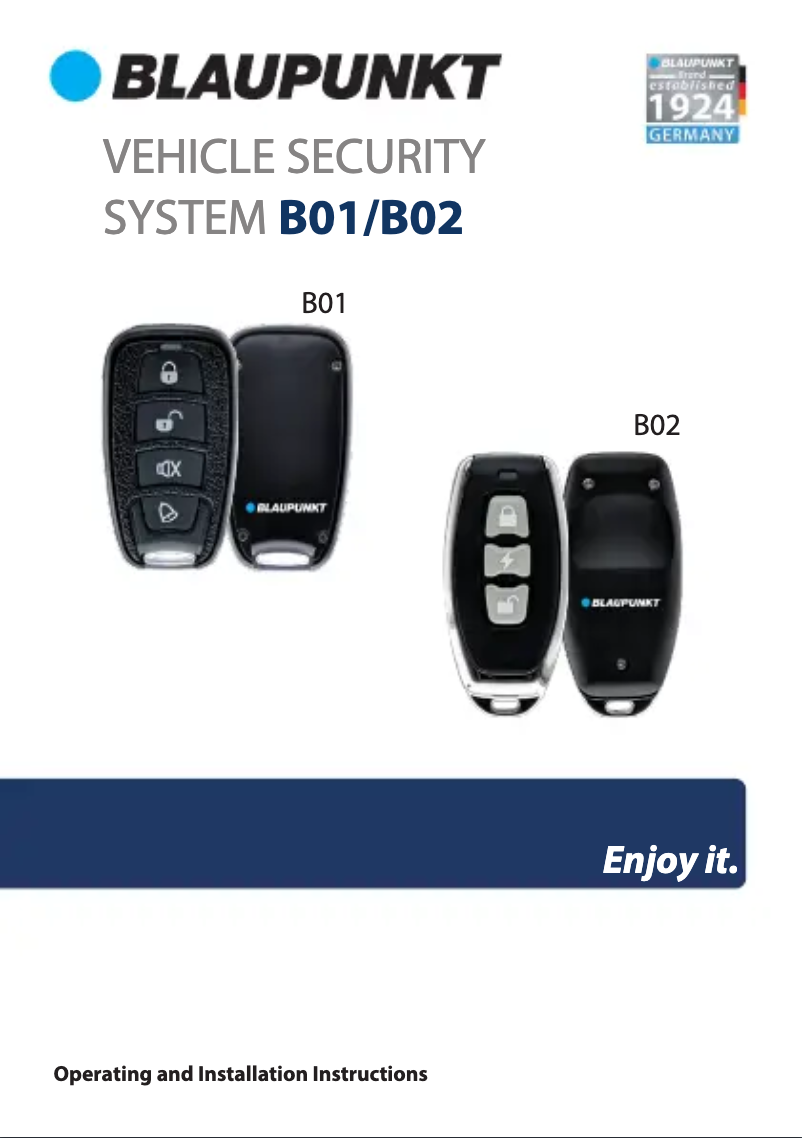 Page 1 de la notice Manuel utilisateur Blaupunkt B02