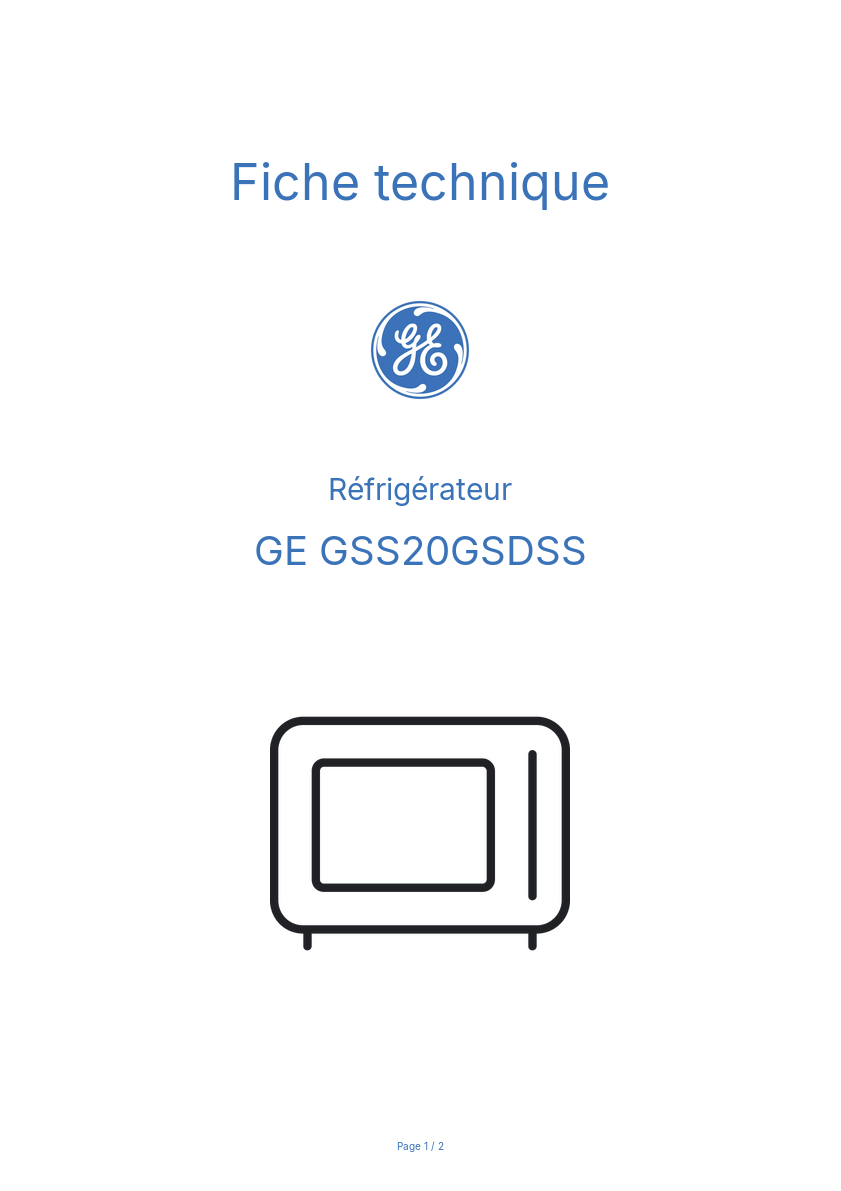 Image de la première page du manuel de l'appareil GSS20GSDSS