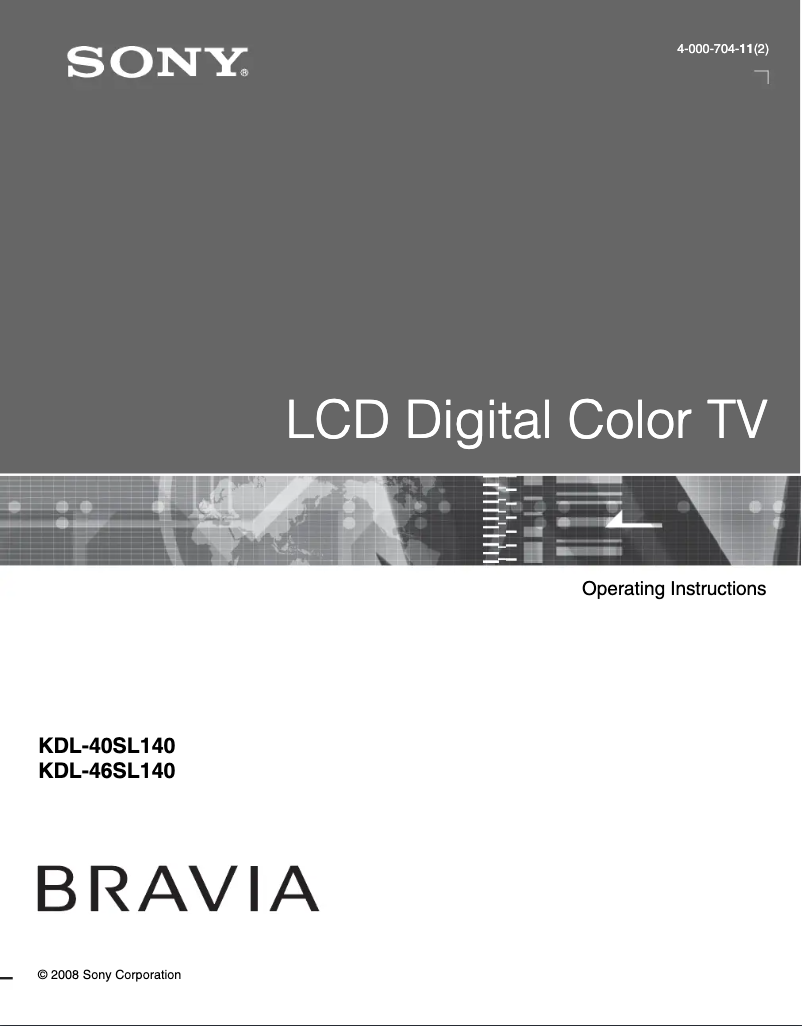 Image de la première page du manuel de l'appareil Bravia KDL-40SL140
