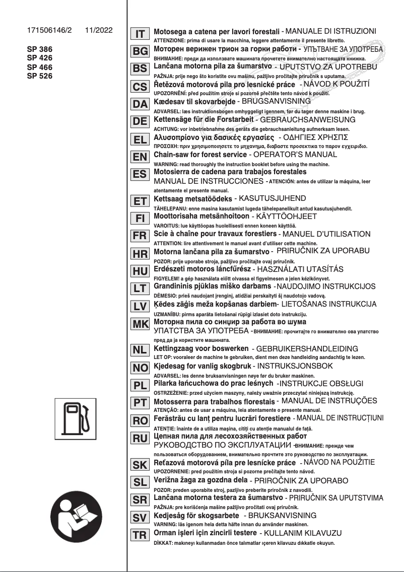 Page 1 de la notice Manuel utilisateur Stiga CS 540
