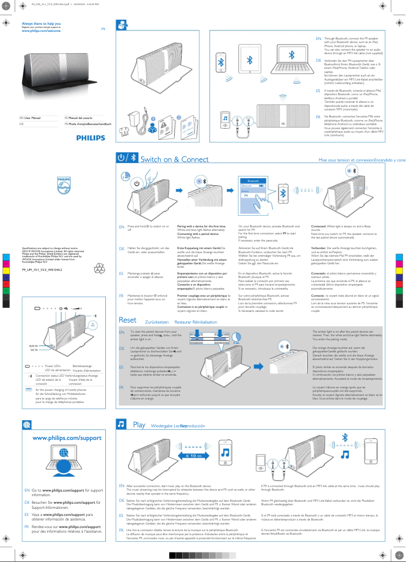 Imagen de la primera página del manual del dispositivo Fidelio P9SLV