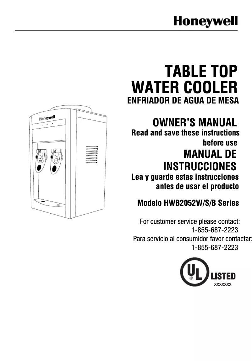 Página 1 del manual Manual de usuario Honeywell HWB2052S2