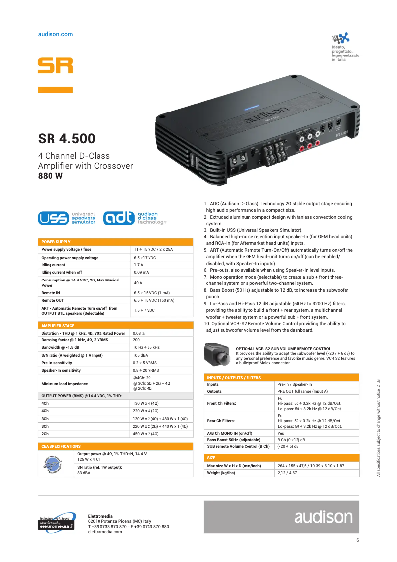 Image de la première page du manuel de l'appareil SR4.500.2