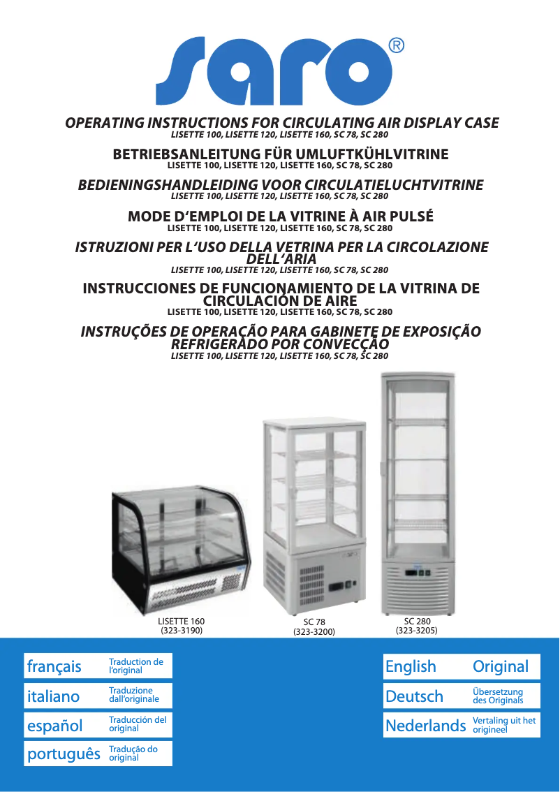 Page 1 de la notice Manuel utilisateur Saro LISETTE 120