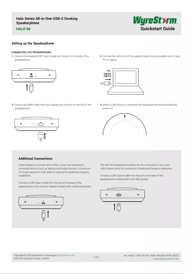 Page 1 de la notice Mode d'emploi WyreStorm HALO 90
