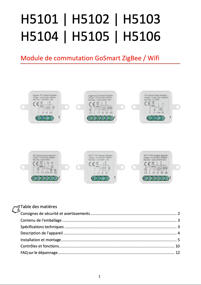 Page n°1 - Manuel utilisateur Emos H5106