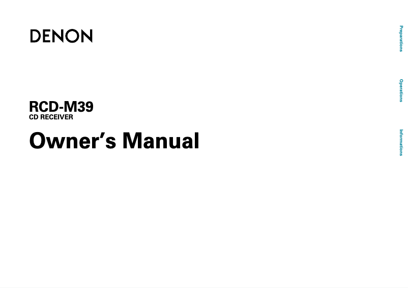 Page 1 de la notice Manuel utilisateur Denon RCD-M39DAB