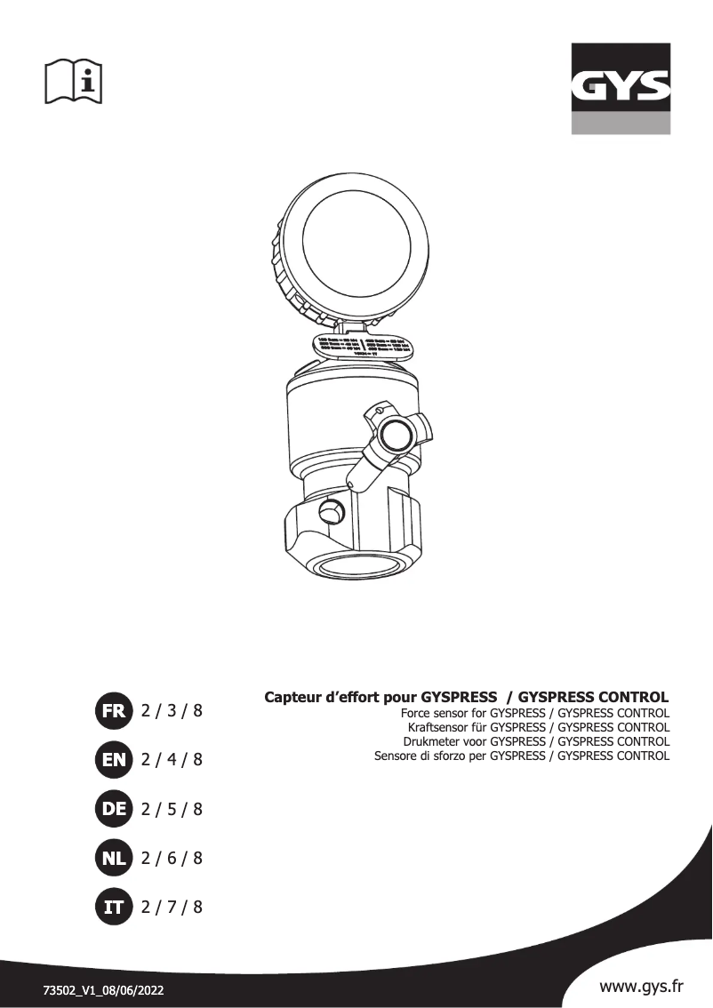 Page n°1 - Manuel utilisateur GYS Gyspress Control