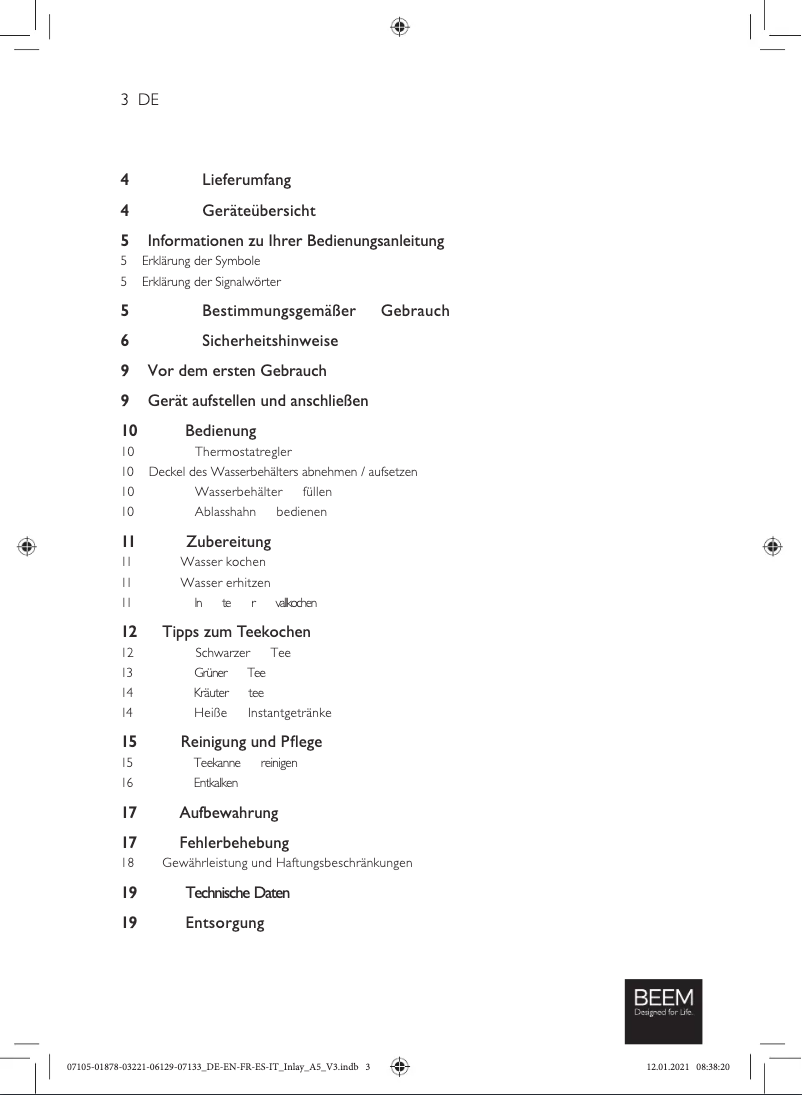 Image de la première page du manuel de l'appareil Katharina