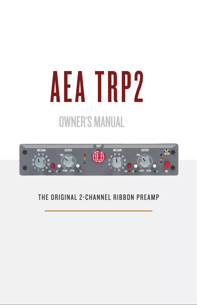 Page n°1 - Manuel utilisateur AEA TRP2