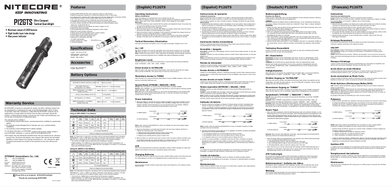 Página 1 del manual Manual de usuario Nitecore P12GTS