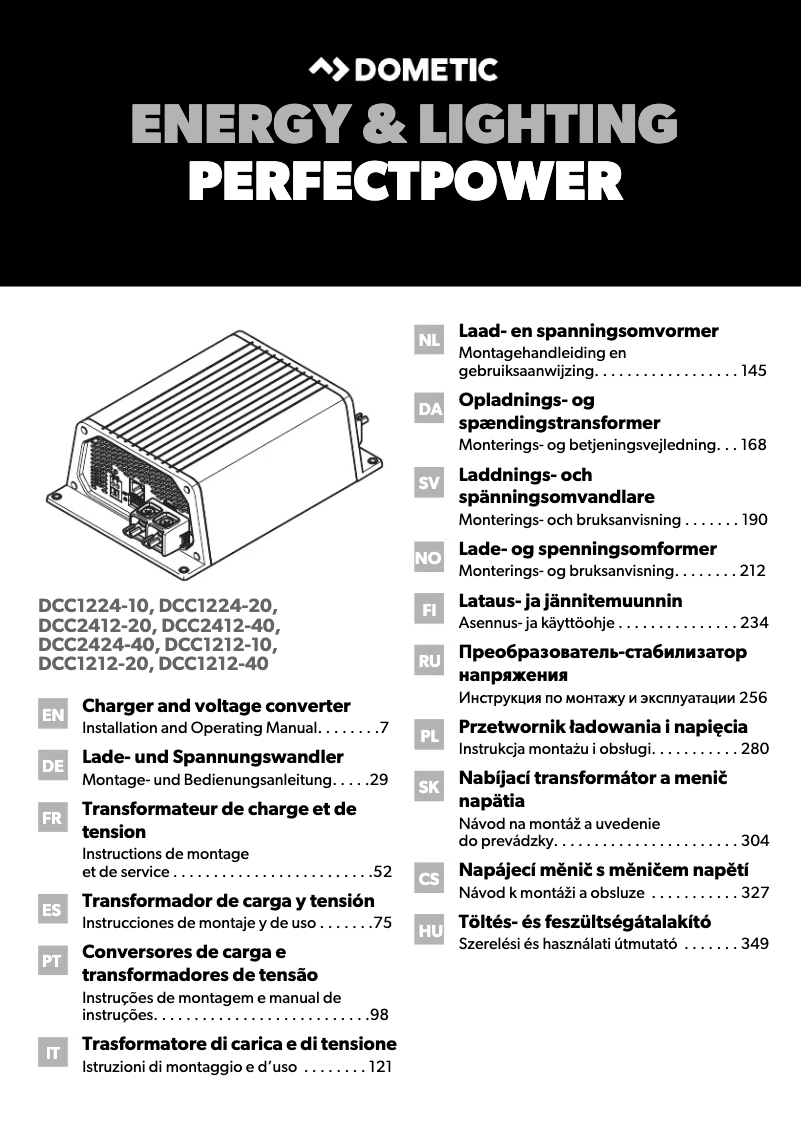 Page 1 de la notice Manuel utilisateur Dometic PerfectPower DCC 2424-10