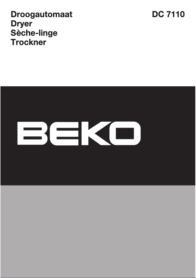 Page 1 de la notice Manuel utilisateur Beko DC 7110
