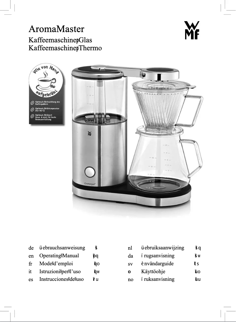 Page n°1 - Manuel utilisateur WMF AromaMaster