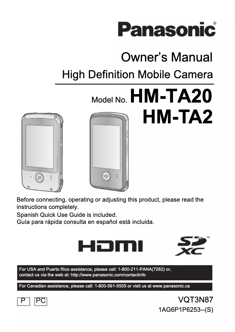 Image de la première page du manuel de l'appareil HM-TA20