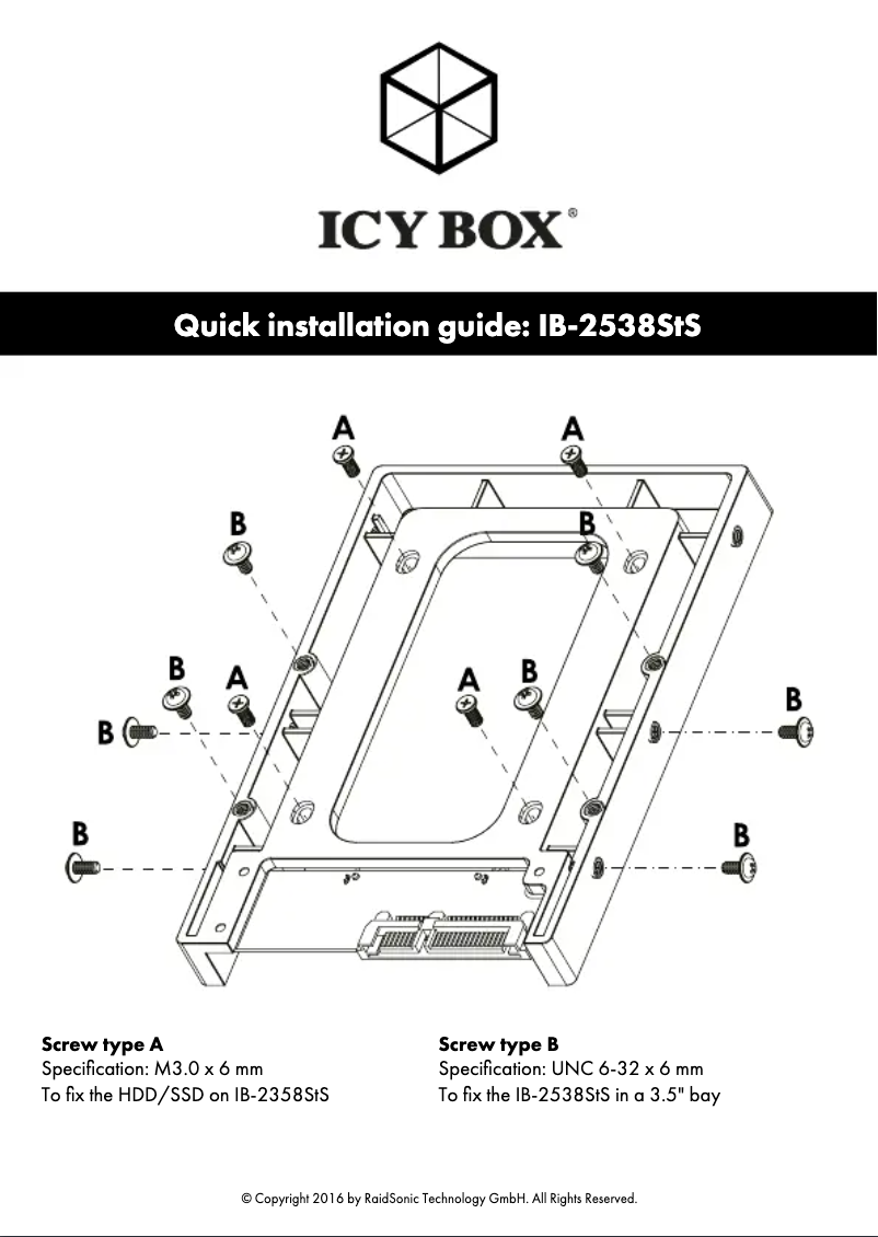 Página 1 del manual Manual de instrucciones Icy Box IB-2538STS