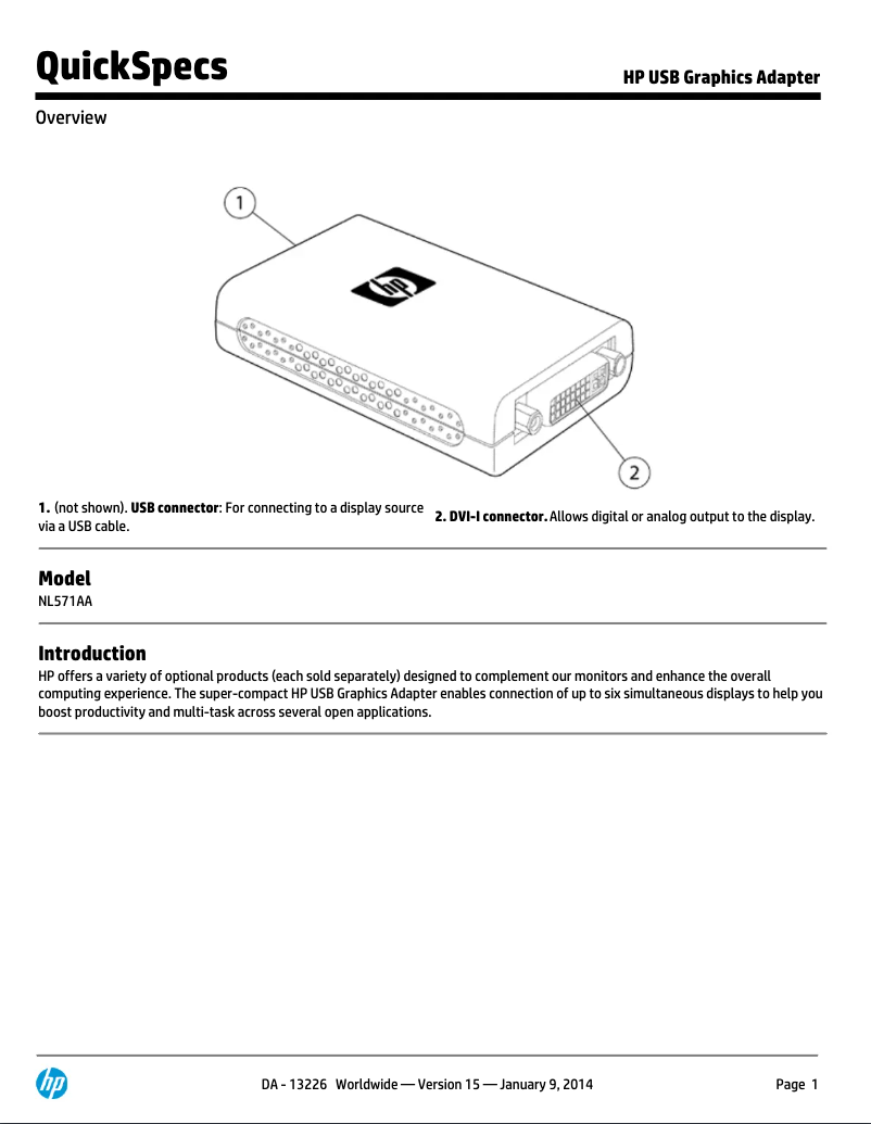 Page 1 de la notice Manuel utilisateur HP NL571AT