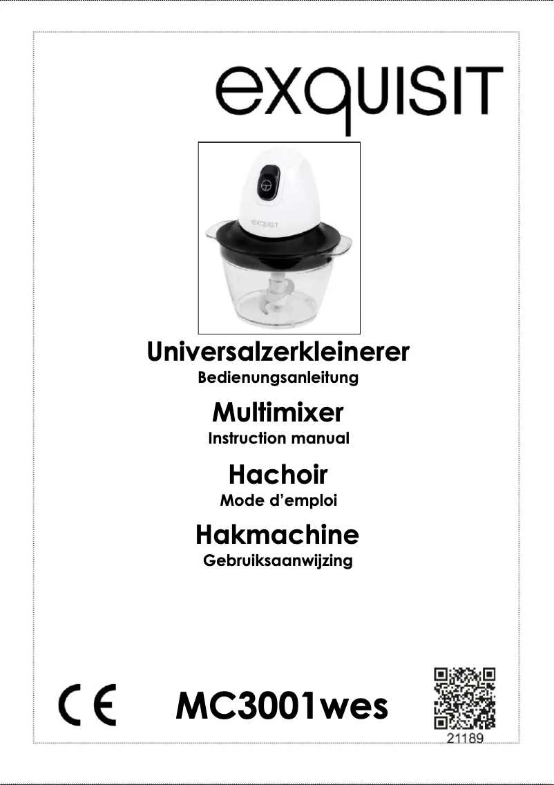 Page n°1 - Manuel utilisateur Exquisit MC 3001 wes