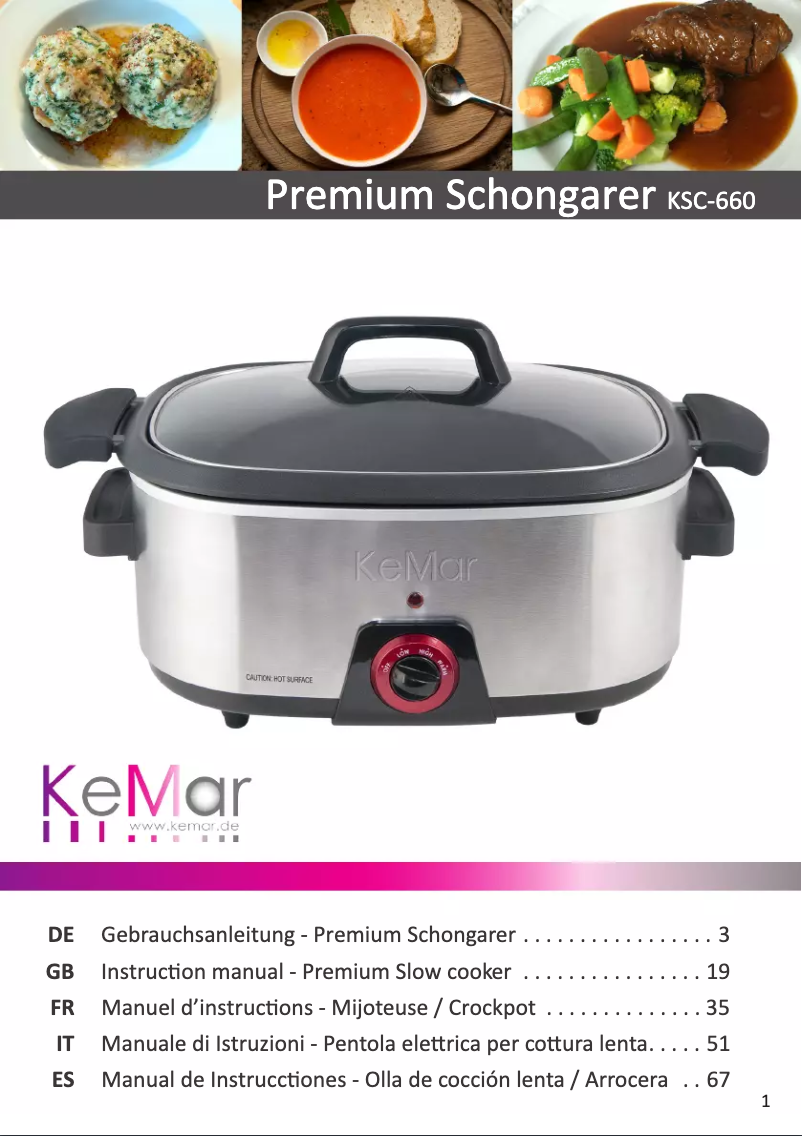 Page n°1 - Manuel utilisateur KeMar KSC-660