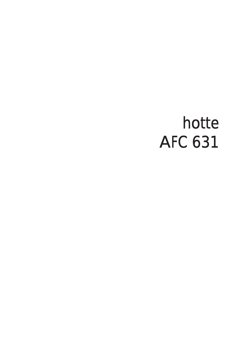 Image de la première page du manuel de l'appareil AFC631X