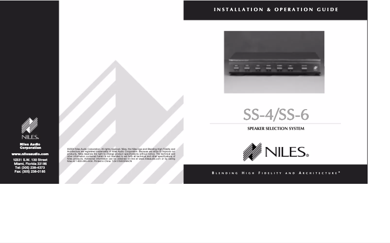 Page n°1 - Instructions / montage Niles SS-4