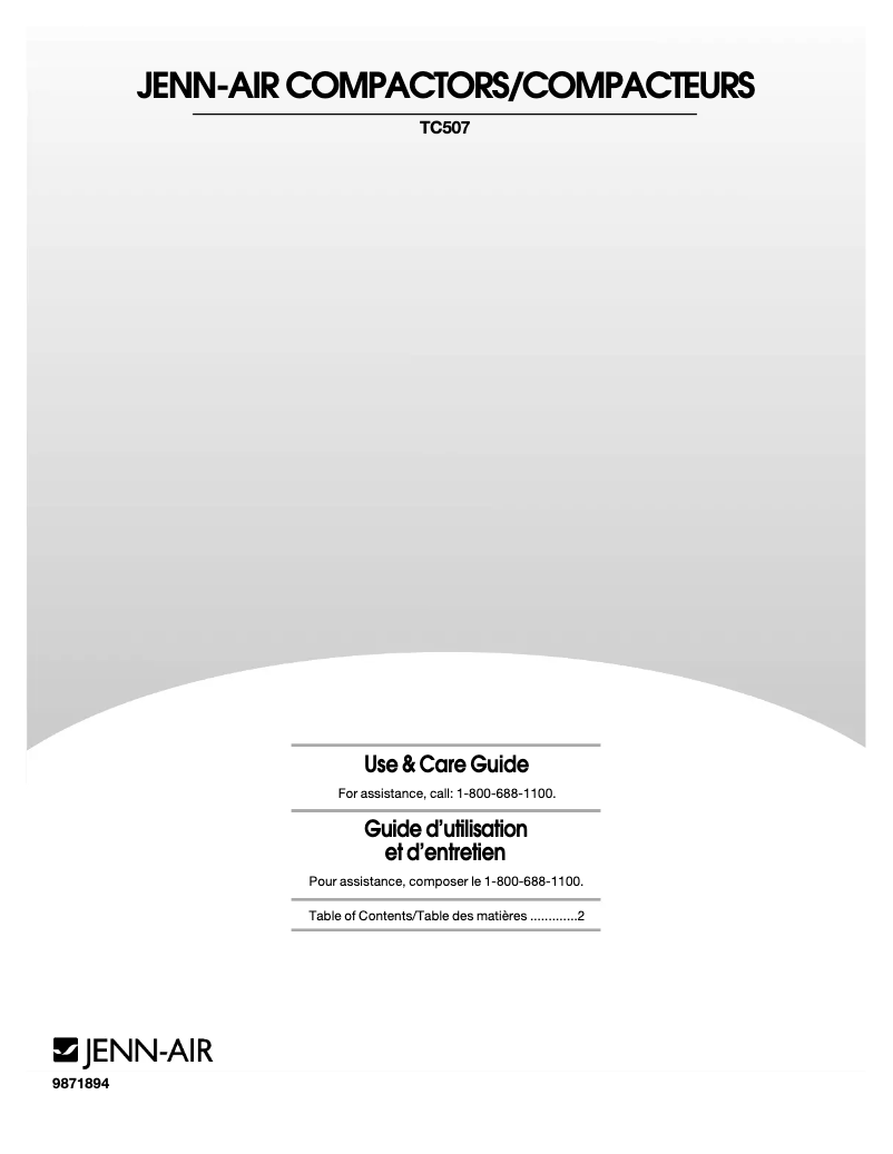 Página 1 del manual Manual de usuario Jenn-Air TC507
